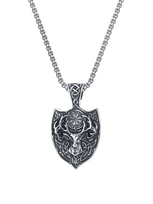 2051 [pendant shaped pearl chain 4*70cm] Titanium Steel Irregular Vintage Necklace
